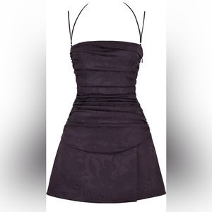 House of CB Melia Floral Jacquard Stretch Satin Minidress Size Large